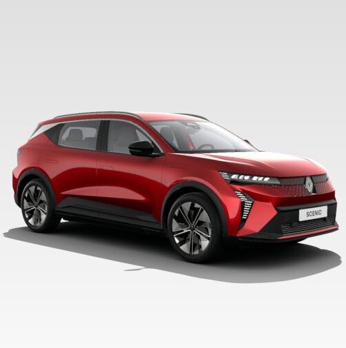 Renault Scenic in weissem Raum Frontansicht..