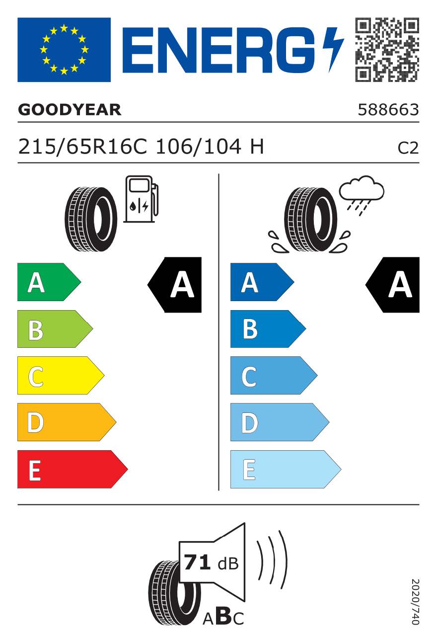 Reifenlabel Goodyear 215/65R16C 106/104 H