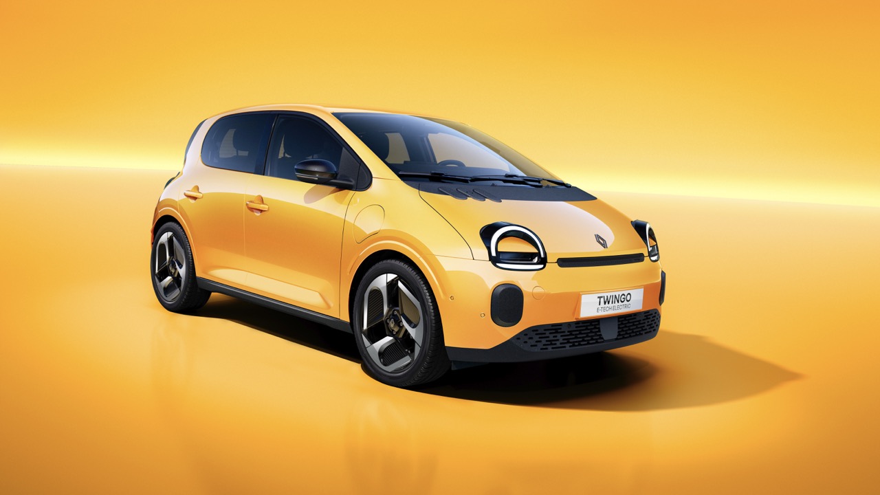 Renault Twingo E-Tech Front schräg in gelb.