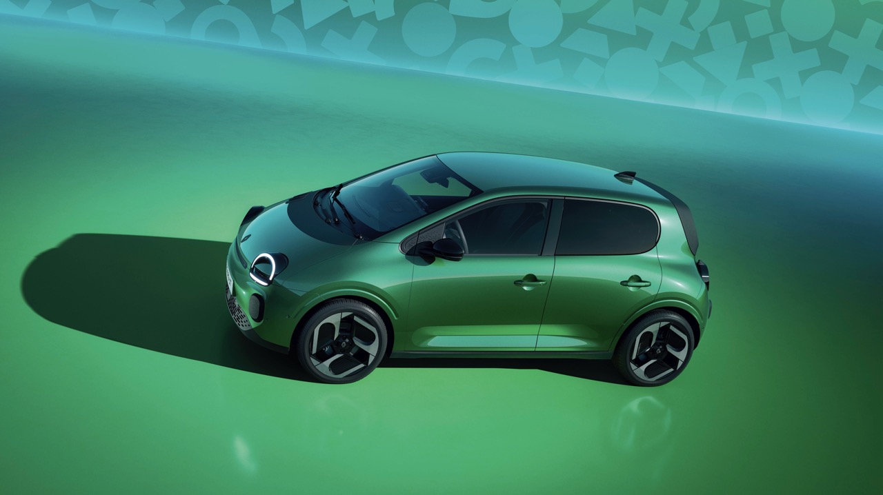 Renault Twingo E-Tech Seite in grün.